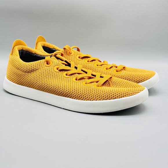 Allbirds Shoes Mens 12 Yellow Knit Tree Piper Runner Lace Up Lightweight Sneaker - Picture 2 of 10